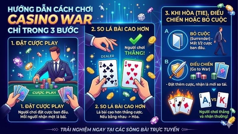 Cách chơi war casino đơn giản giúp bạn chinh phục mọi bàn cược.